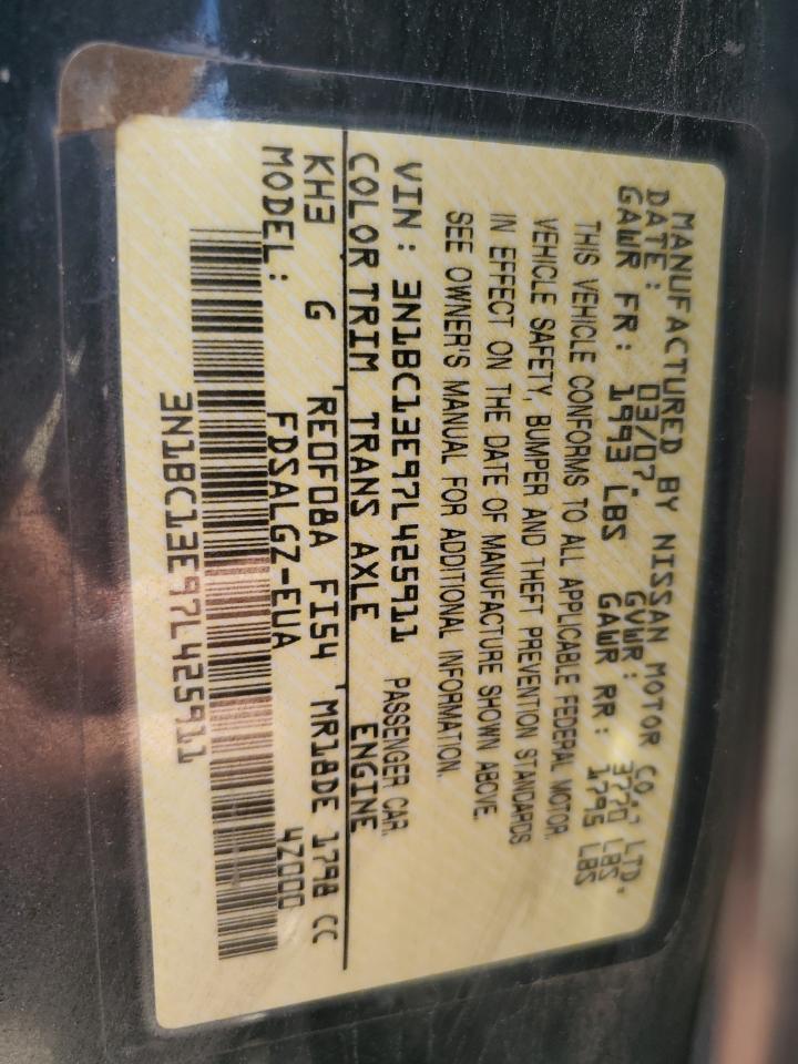 2007 Nissan Versa S VIN: 3N1BC13E97L425911 Lot: 63198245