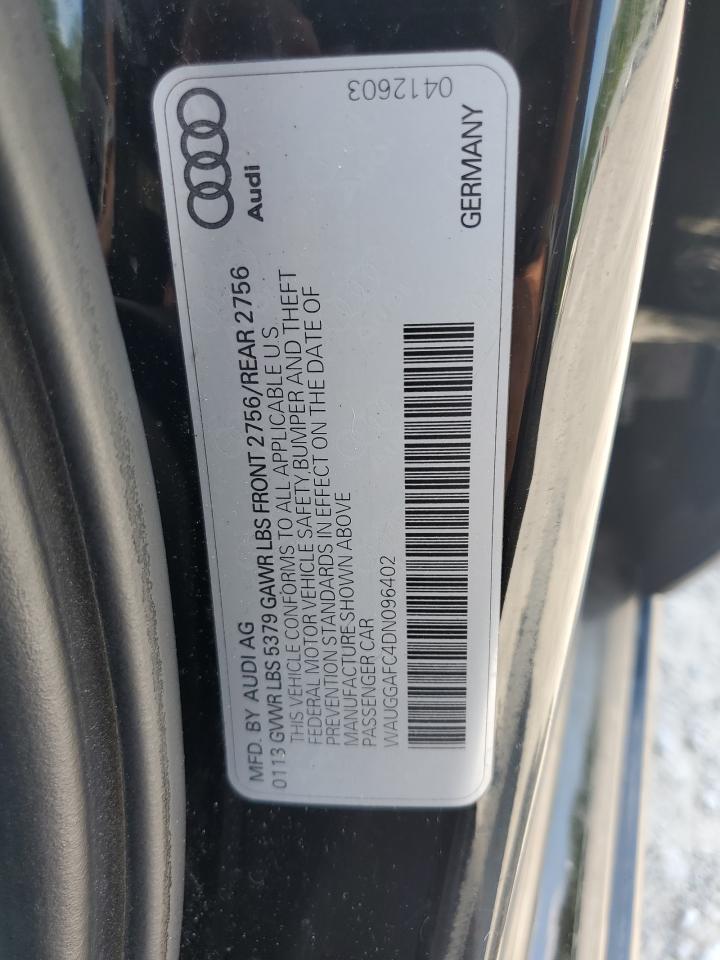 2013 Audi A6 Premium Plus VIN: WAUGGAFC4DN096402 Lot: 63414095
