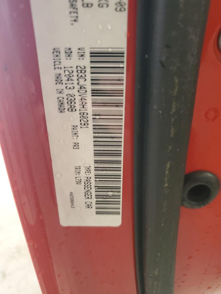 2010 Dodge Challenger Se VIN: 2B3CJ4DV4AH160291 Lot: 64616895