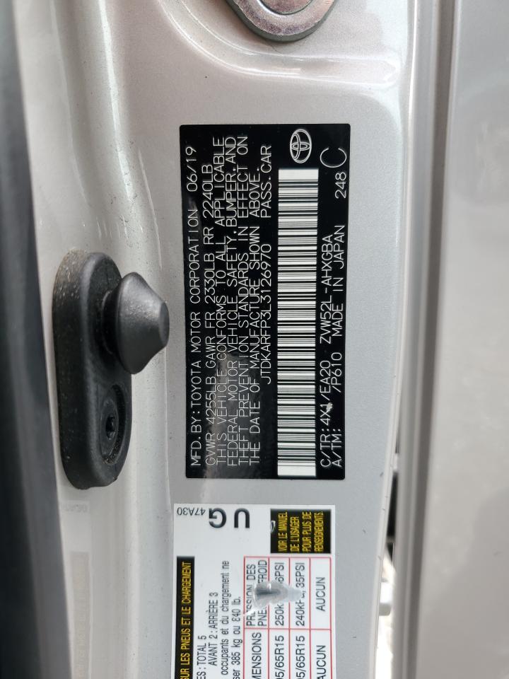2020 Toyota Prius Prime Le VIN: JTDKARFP3L3126970 Lot: 66099795