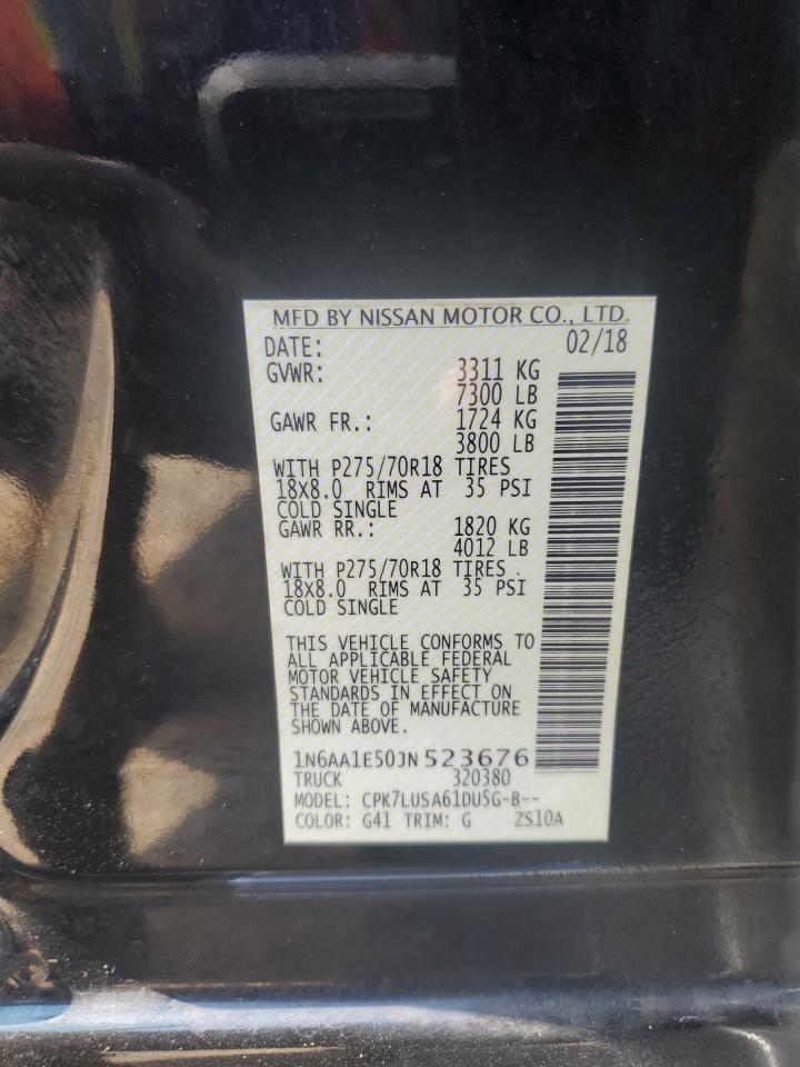 2018 Nissan Titan Sv VIN: 1N6AA1E50JN523676 Lot: 63449285