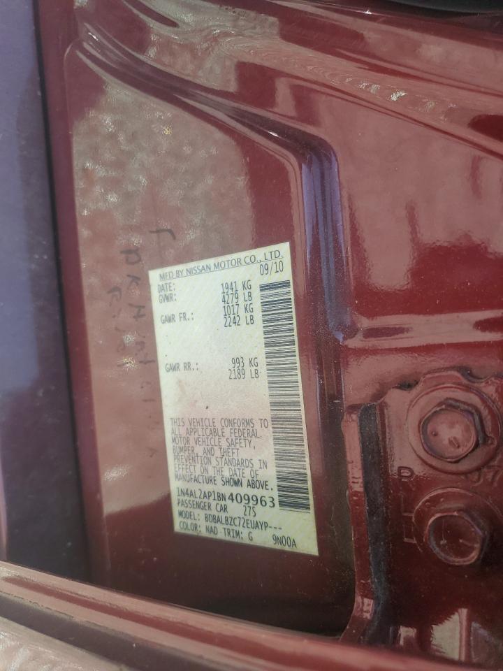 2011 Nissan Altima Base VIN: 1N4AL2AP1BN409963 Lot: 66835715