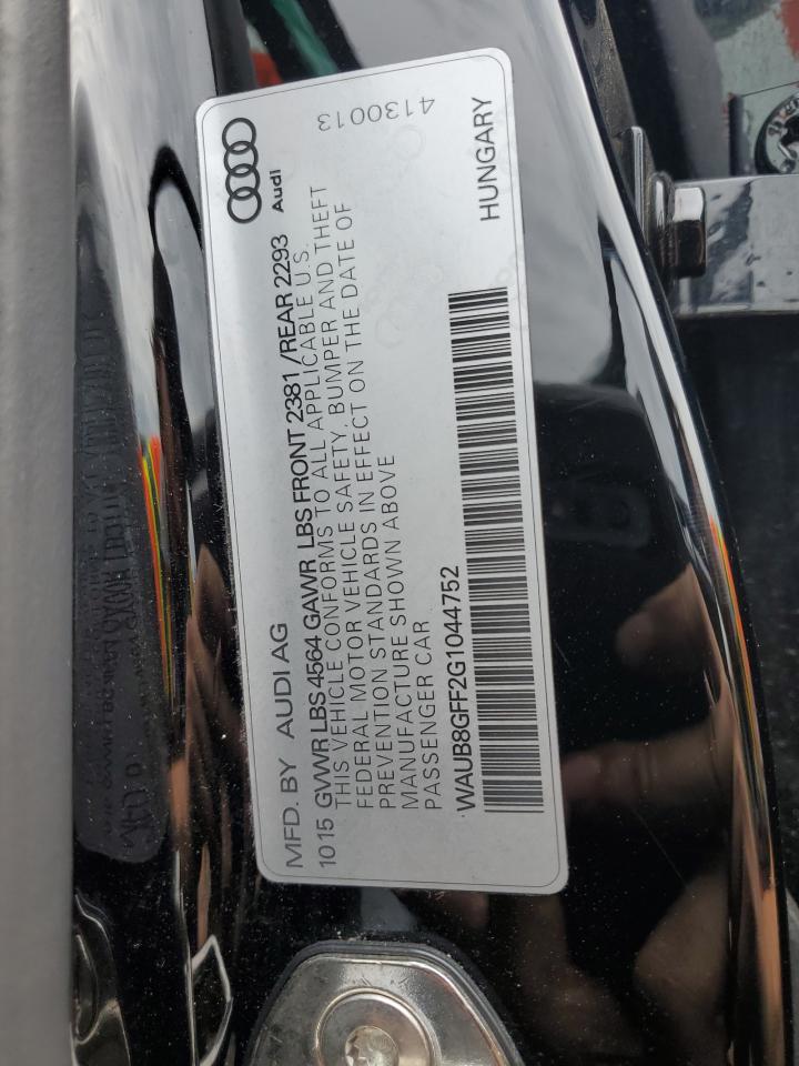 2016 Audi A3 Premium VIN: WAUB8GFF2G1044752 Lot: 64328005
