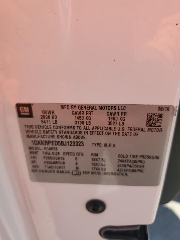 2011 GMC Acadia Sle VIN: 1GKKRPED5BJ123023 Lot: 66199895