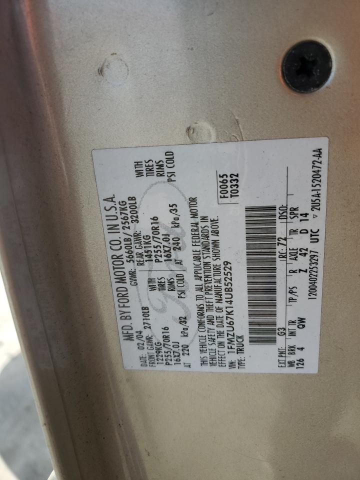 2004 Ford Explorer Sport Trac VIN: 1FMZU67K14UB52529 Lot: 64686125