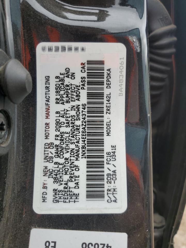 2010 Toyota Corolla Base VIN: 1NXBU4EE6AZ243746 Lot: 64846305
