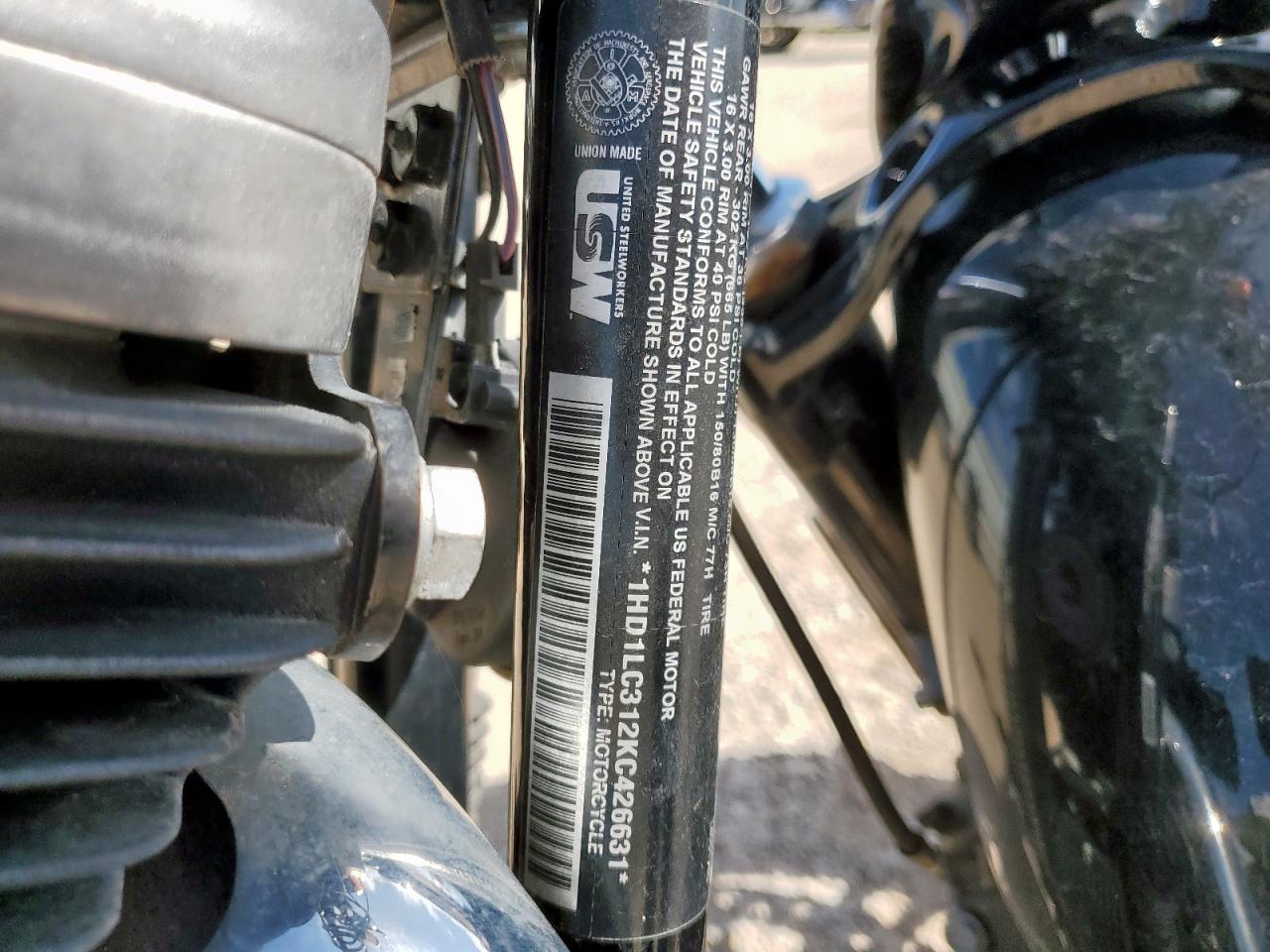 2019 Harley-Davidson Xl1200 X VIN: 1HD1LC312KC426631 Lot: 64128635