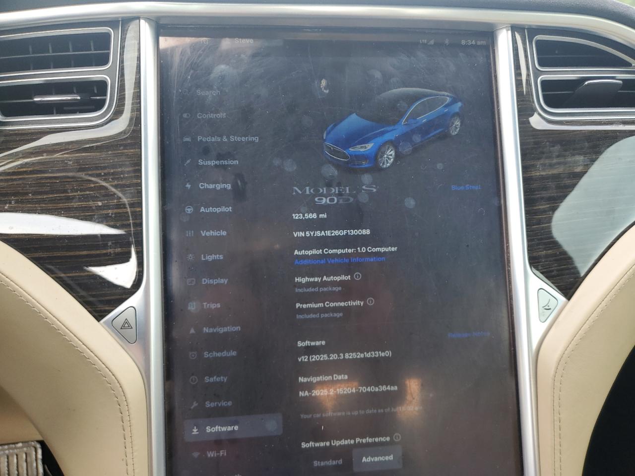 2016 Tesla Model S VIN: 5YJSA1E26GF130088 Lot: 62579205