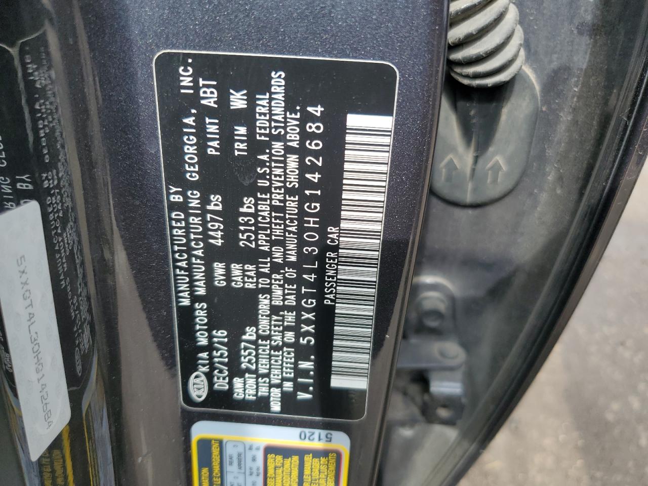 5xxgt4l30hg142684 5XXGT4L30HG142684 2017 Kia Optima Lx