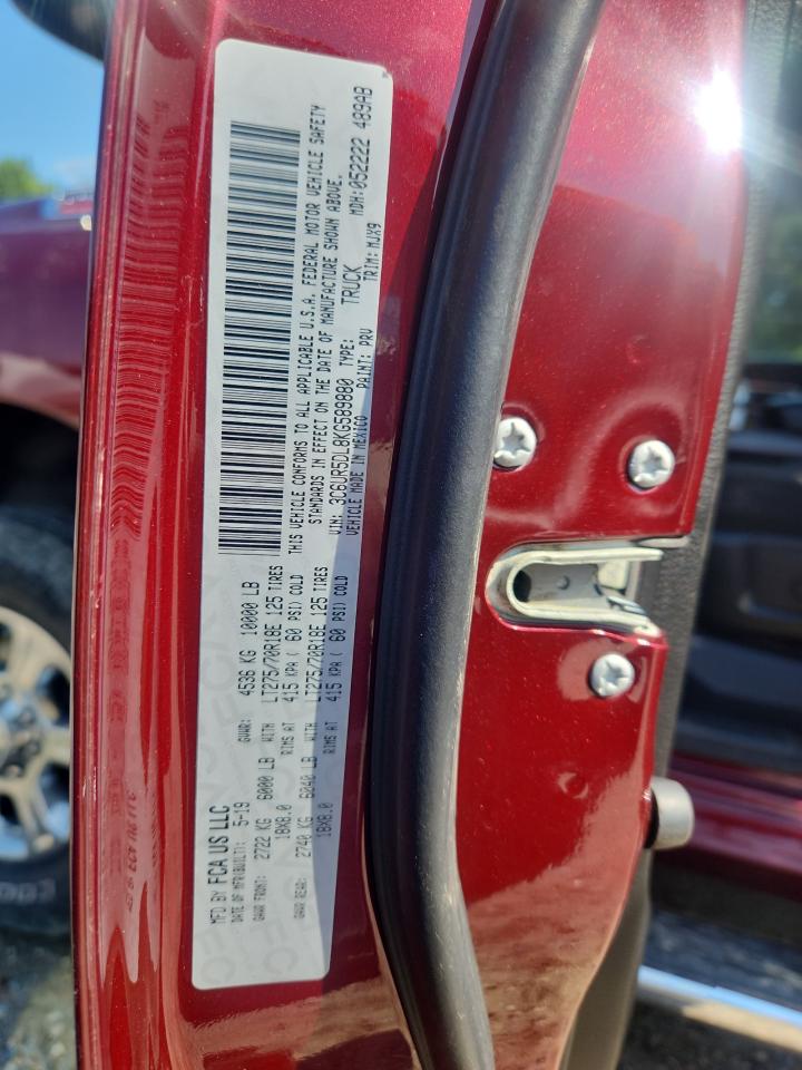 2019 Ram 2500 Big Horn VIN: 3C6UR5DL8KG589880 Lot: 63392875
