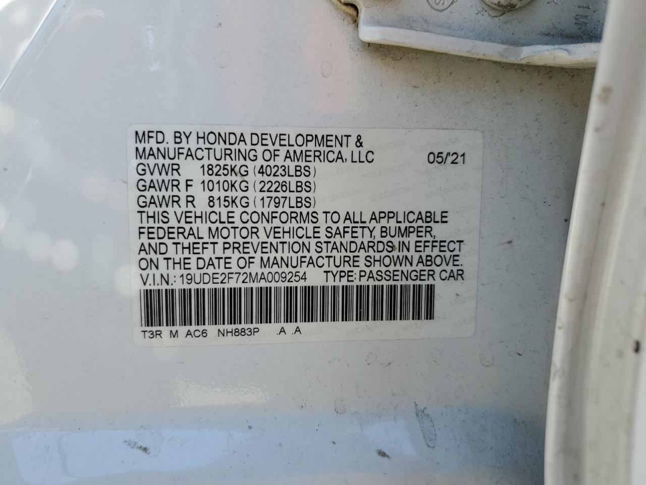 2021 Acura Ilx Premium VIN: 19UDE2F72MA009254 Lot: 67295275