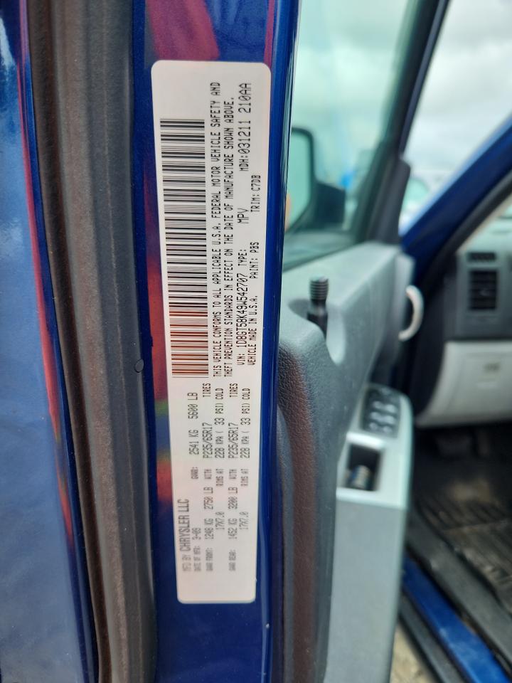2009 Dodge Nitro Slt VIN: 1D8GT58K49W542707 Lot: 62827035