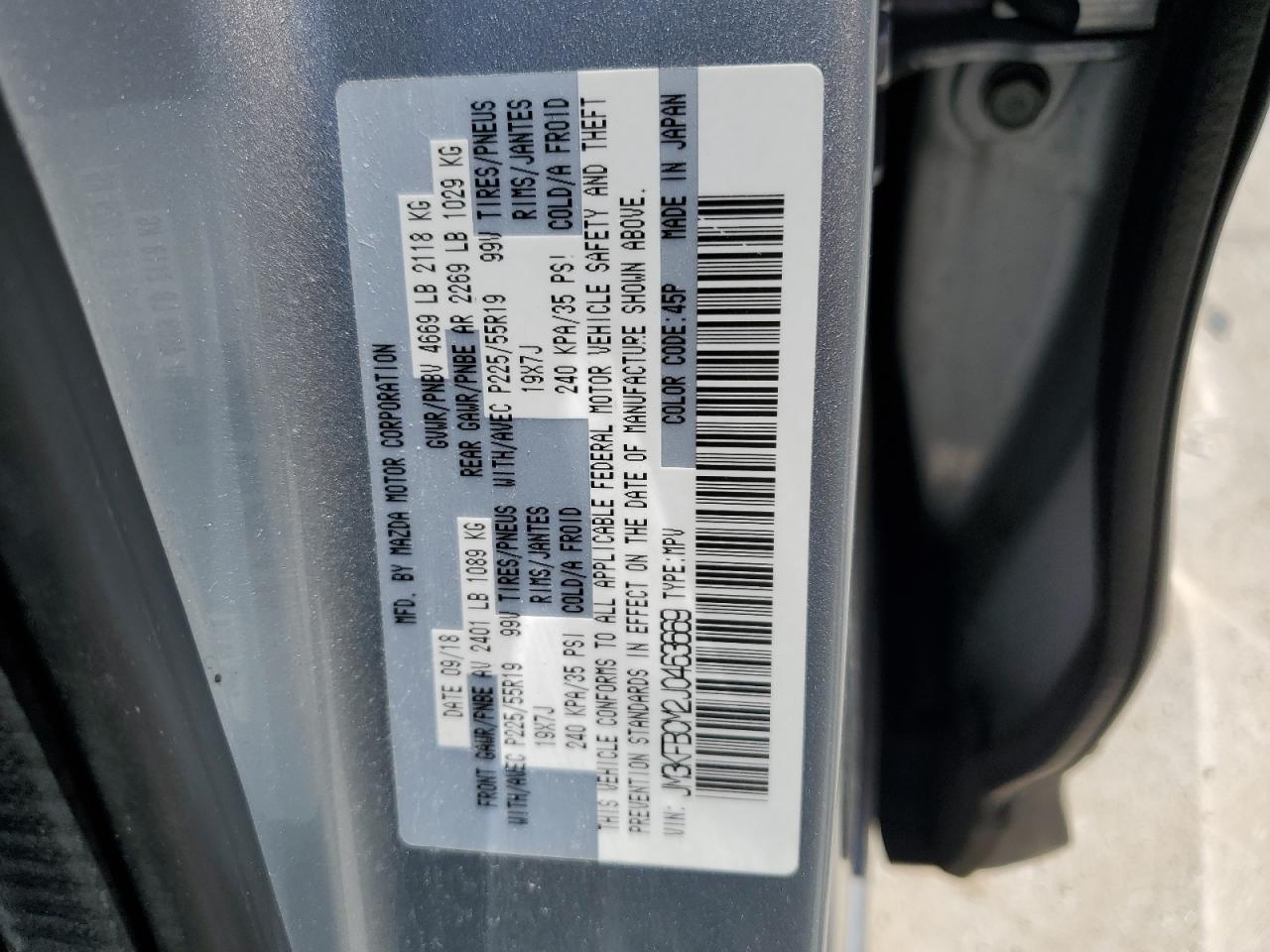 2018 Mazda Cx-5 Touring VIN: JM3KFBCM2J0463669 Lot: 63339145