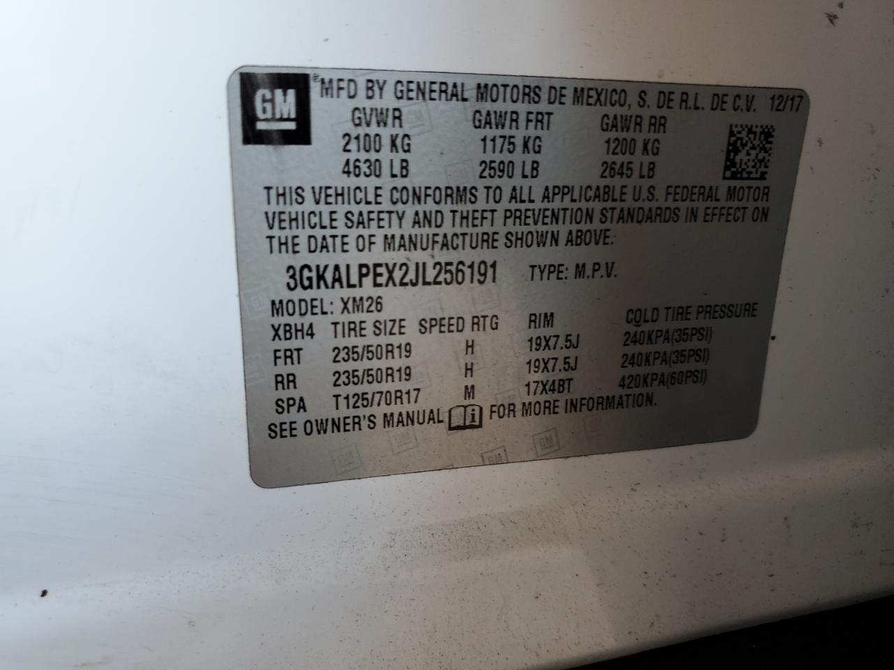 2018 GMC Terrain Slt VIN: 3GKALPEX2JL256191 Lot: 65010385