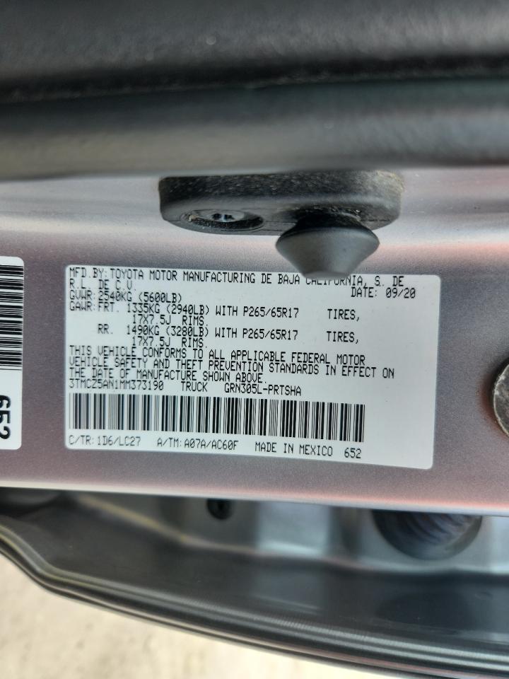 2021 Toyota Tacoma Double Cab VIN: 3TMCZ5AN1MM373190 Lot: 62075415