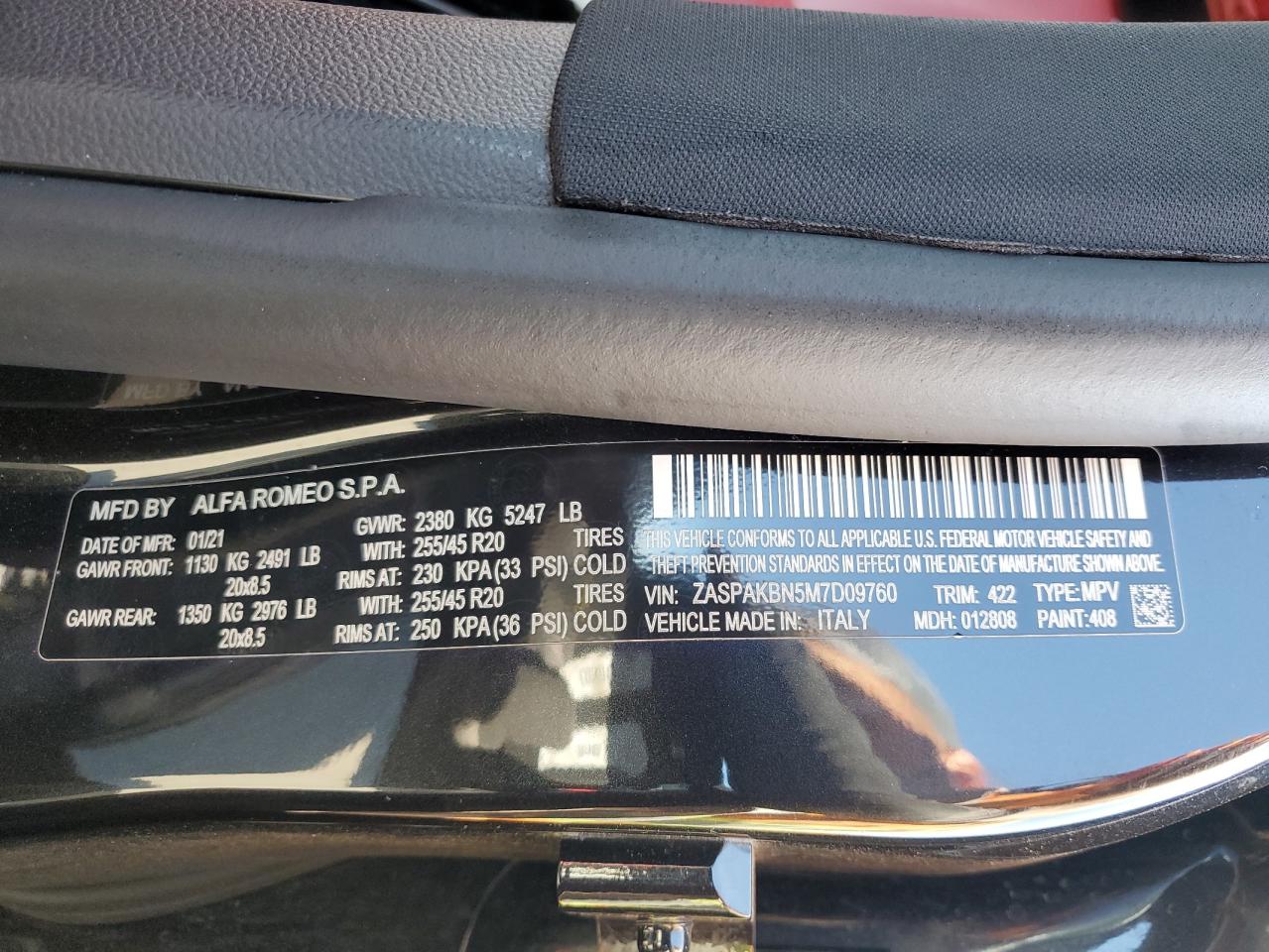 zaspakbn5m7d09760 ZASPAKBN5M7D09760 2021 Alfa Romeo Stelvio Ti