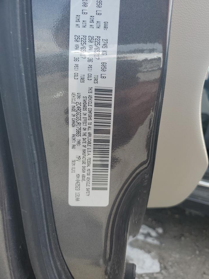 2018 Dodge Grand Caravan Sxt VIN: 2C4RDGCG5JR175865 Lot: 64646515