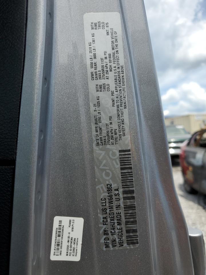 2021 Jeep Wrangler Unlimited Sahara VIN: 1C4HJXEG1MW661862 Lot: 60272735