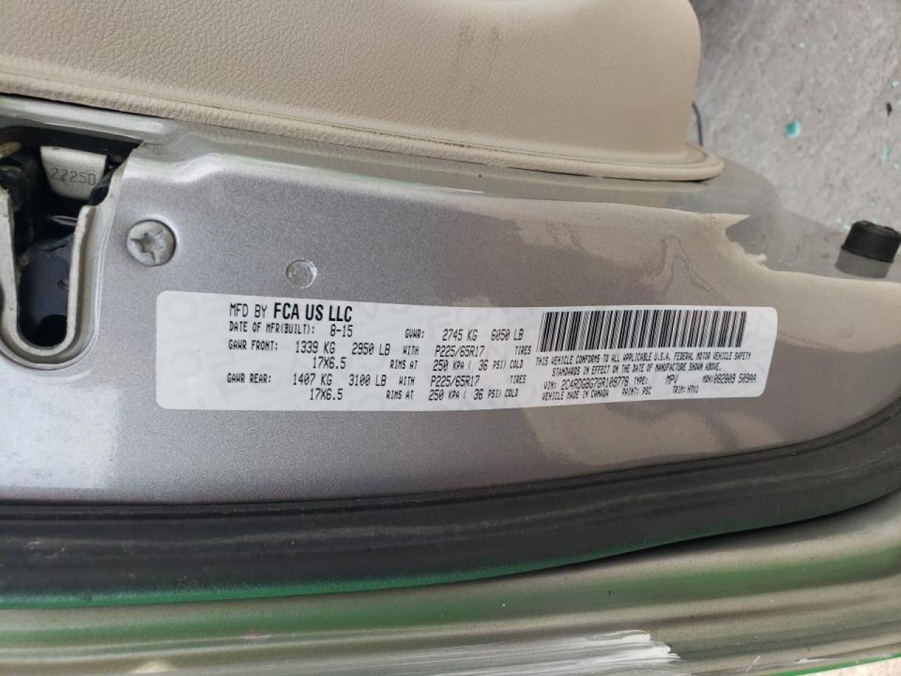 2016 Dodge Grand Caravan Se VIN: 2C4RDGBG7GR109778 Lot: 66940355