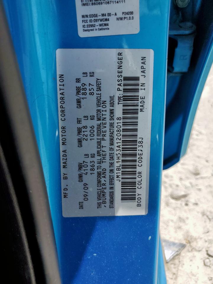 2010 Mazda 3 S VIN: JM1BL1H53A1208018 Lot: 63717965