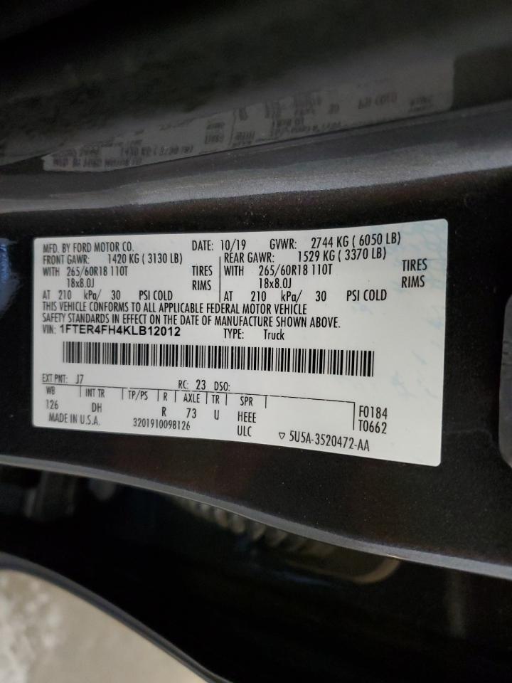 2019 Ford Ranger Xl VIN: 1FTER4FH4KLB12012 Lot: 63936775