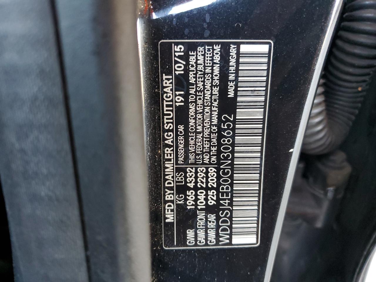 2016 Mercedes-Benz Cla 250 VIN: WDDSJ4EB0GN308652 Lot: 65070105