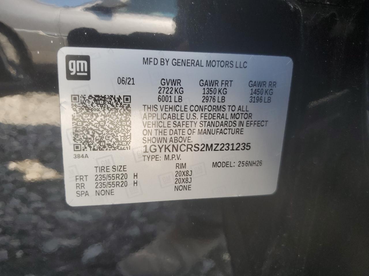 2021 Cadillac Xt5 Premium Luxury VIN: 1GYKNCRS2MZ231235 Lot: 63919765