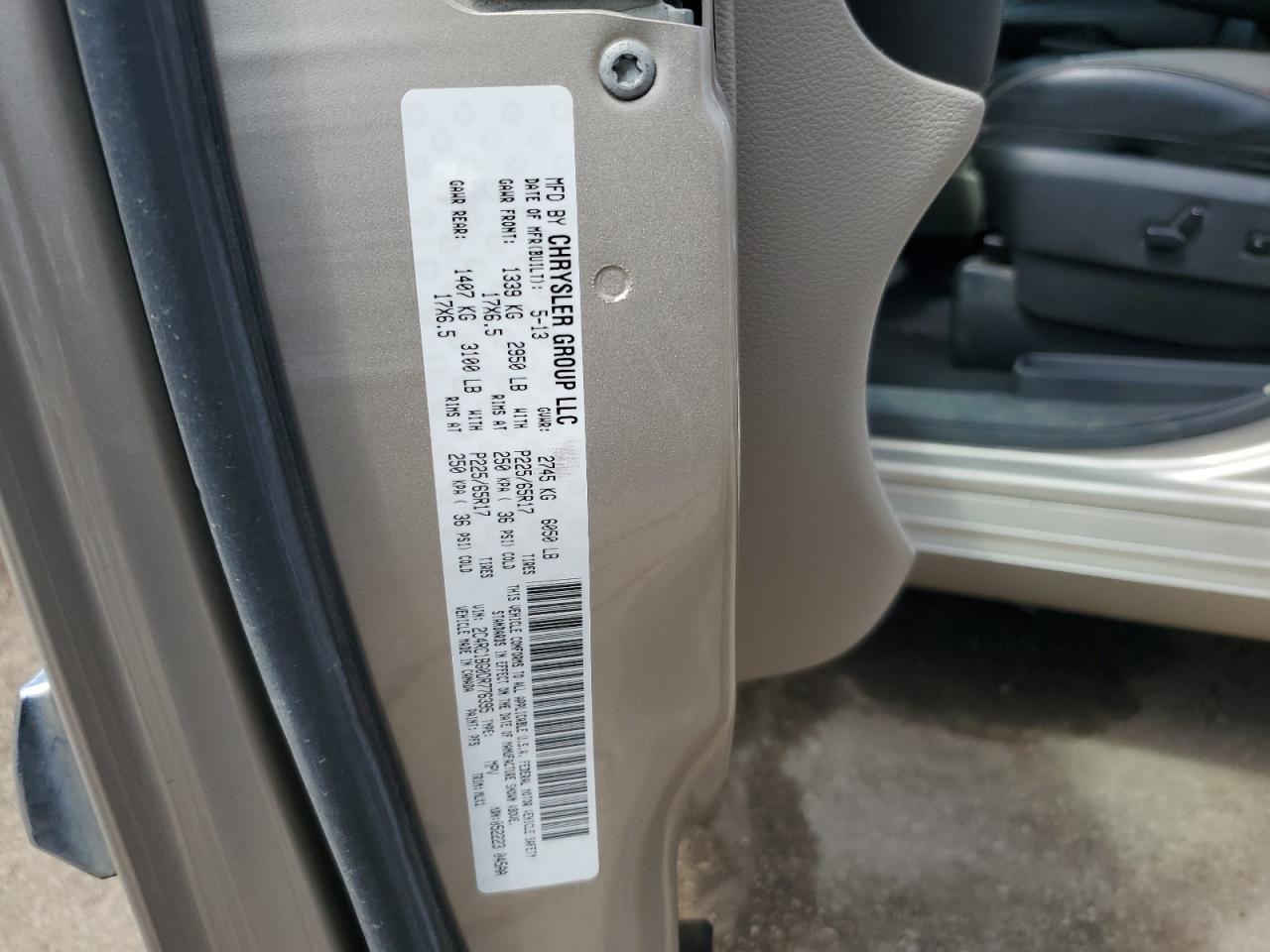 2013 Chrysler Town & Country Touring VIN: 2C4RC1BG0DR776395 Lot: 64984585