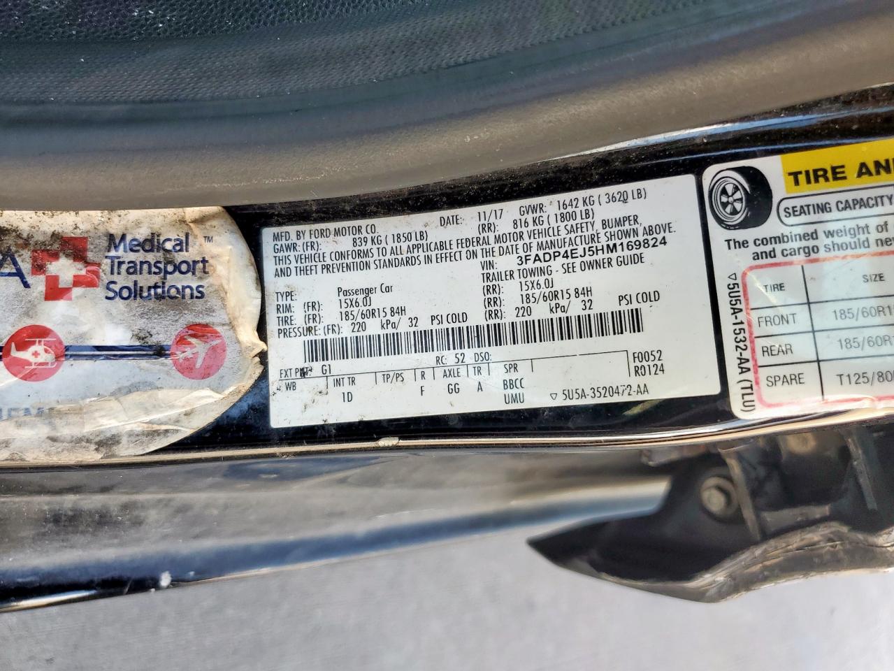 2017 Ford Fiesta Se VIN: 3FADP4EJ5HM169824 Lot: 63820615