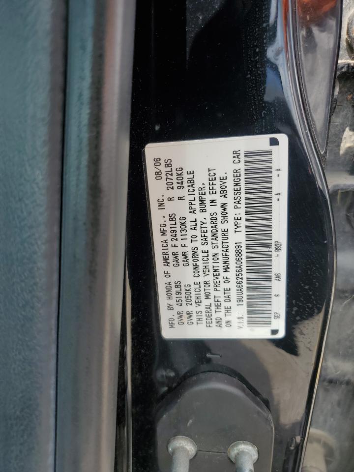 2006 Acura 3.2Tl VIN: 19UUA66256A068891 Lot: 65837135