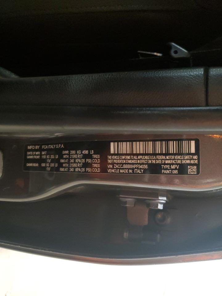 2017 Jeep Renegade Latitude VIN: ZACCJBBB8HPF54056 Lot: 66073485