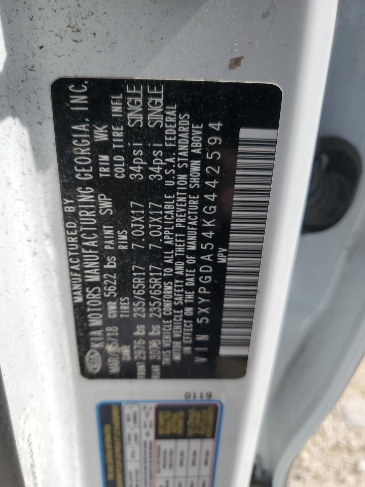 2019 Kia Sorento Lx VIN: 5XYPGDA54KG442594 Lot: 65319735