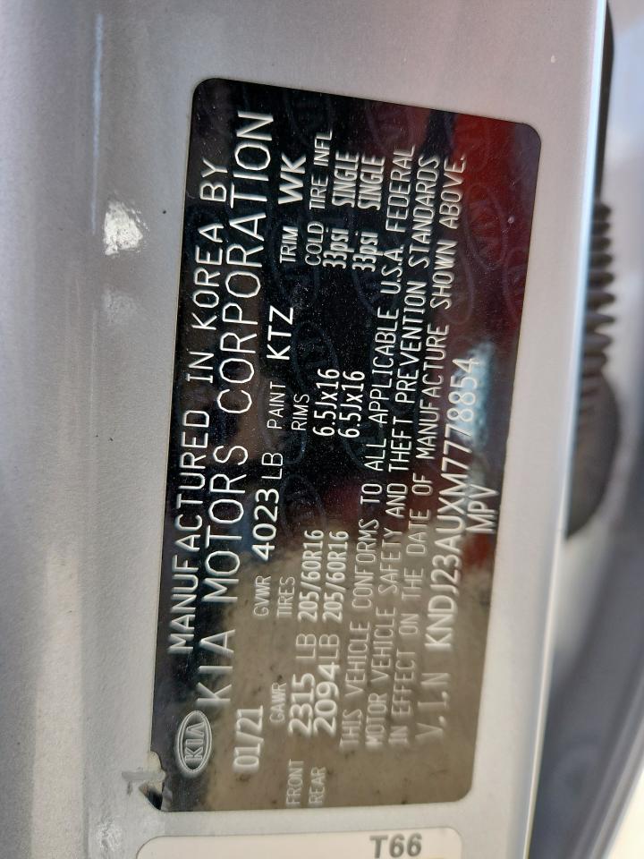 2021 Kia Soul Lx VIN: KNDJ23AUXM7778854 Lot: 64482375