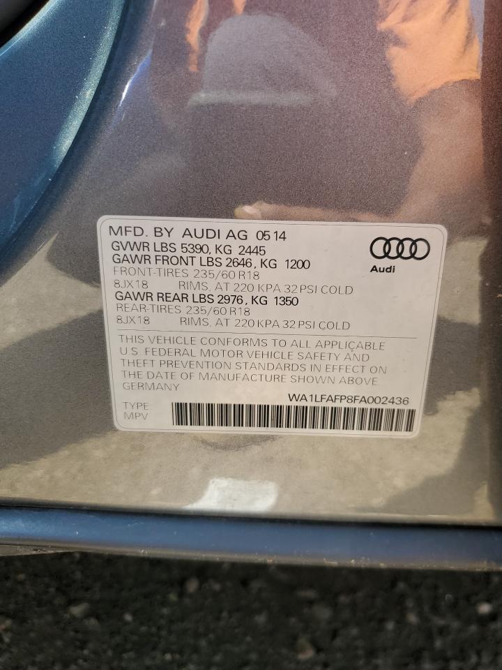 2015 Audi Q5 Premium Plus VIN: WA1LFAFP8FA002436 Lot: 64677885