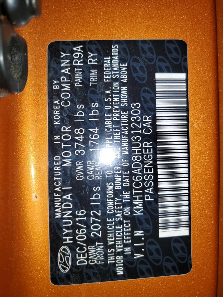 kmhtc6ad8hu312303 KMHTC6AD8HU312303 2017 Hyundai Veloster