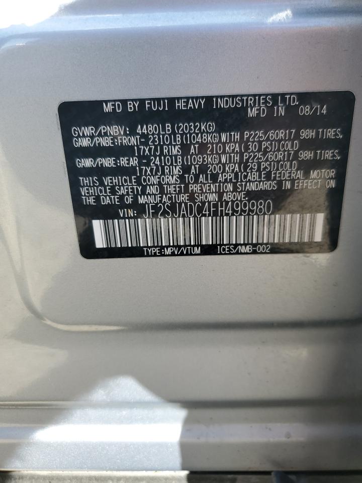 2015 Subaru Forester 2.5I Premium VIN: JF2SJADC4FH499980 Lot: 64422525