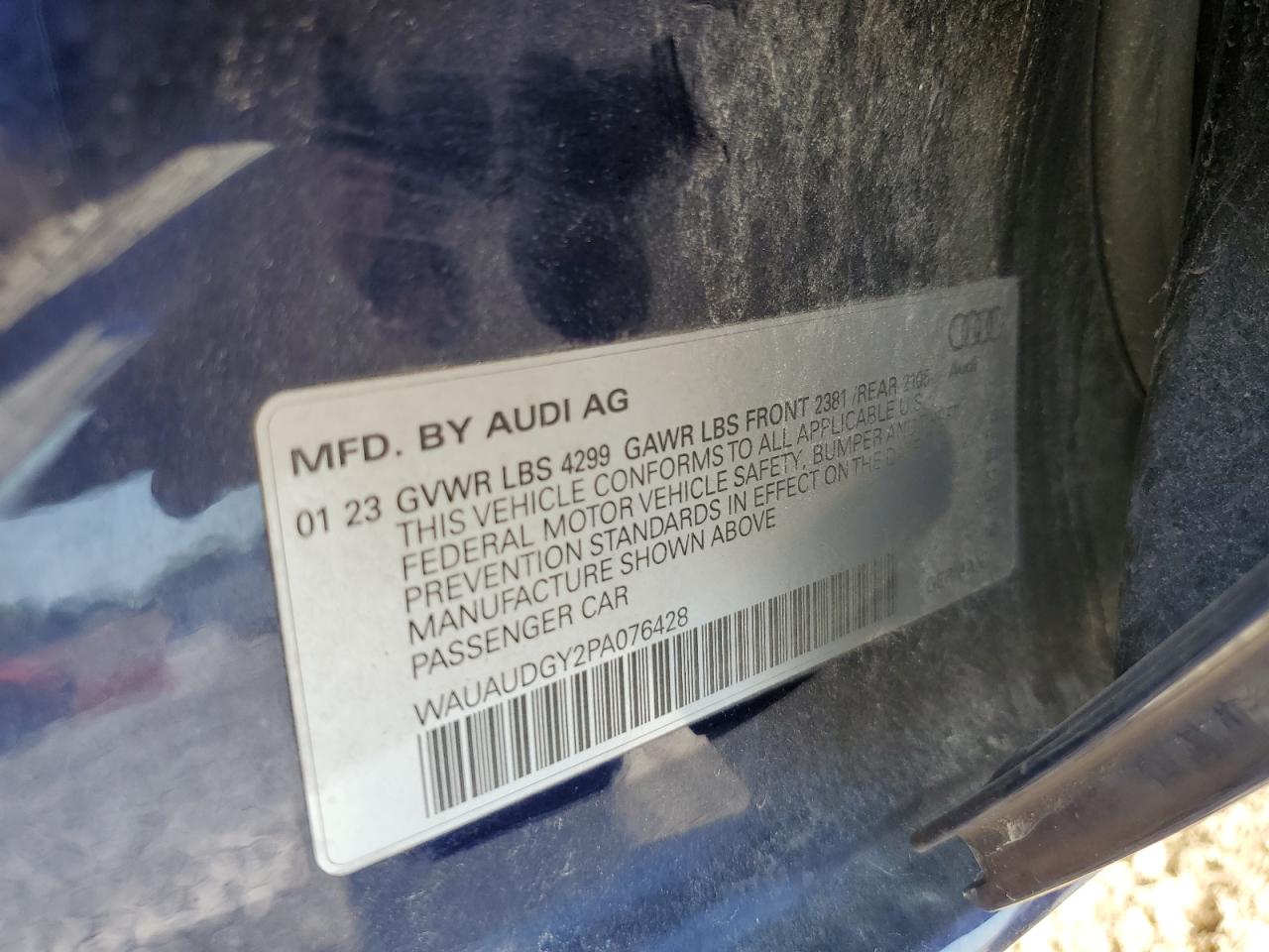 2023 Audi A3 Premium VIN: WAUAUDGY2PA076428 Lot: 64378695