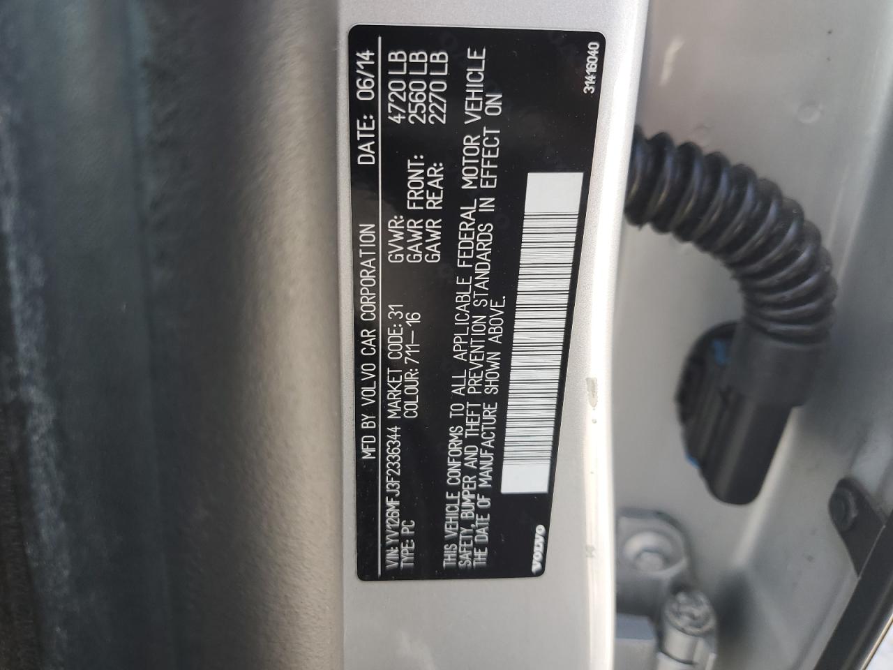2015 Volvo S60 VIN: YV126MFJ3F2336344 Lot: 65048705