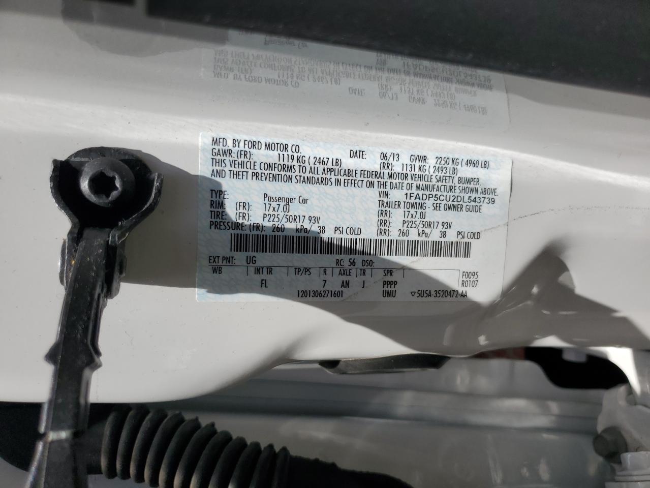 2013 Ford C-Max Premium VIN: 1FADP5CU2DL543739 Lot: 62648335