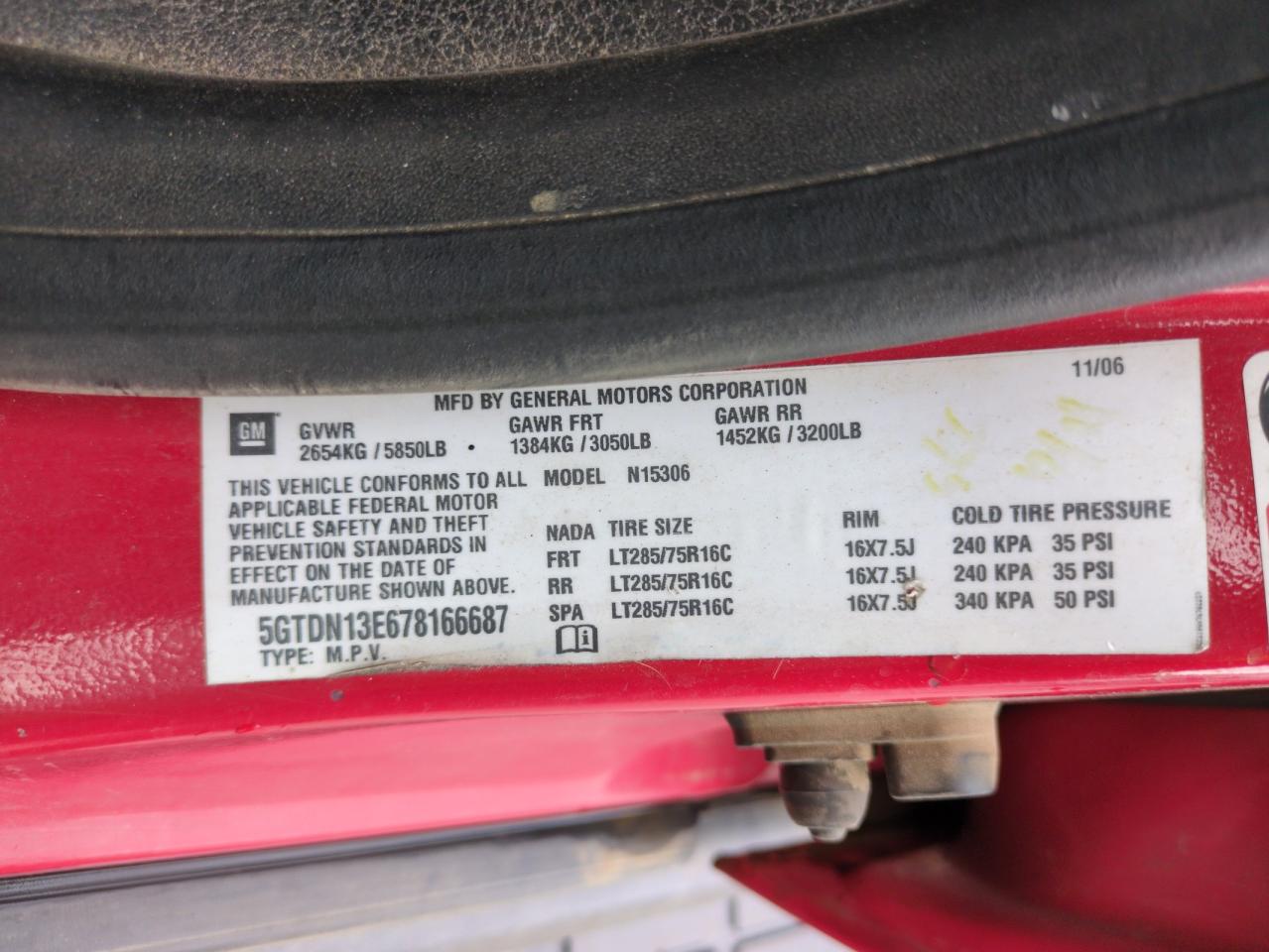 5gtdn13e678166687 5GTDN13E678166687 2007 Hummer H3