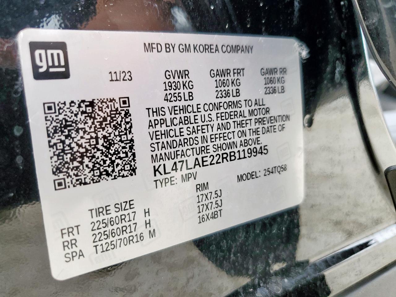 2024 Buick Envista Preferred VIN: KL47LAE22RB119945 Lot: 65267065