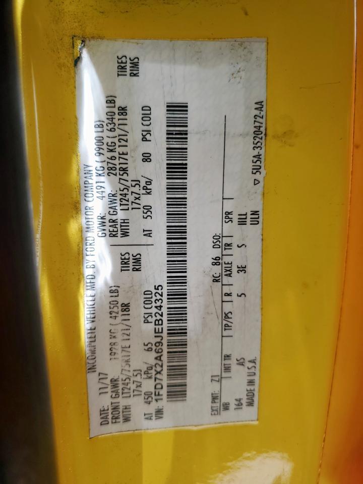 2018 Ford F250 Super Duty VIN: 1FD7X2A69JEB24325 Lot: 64983555