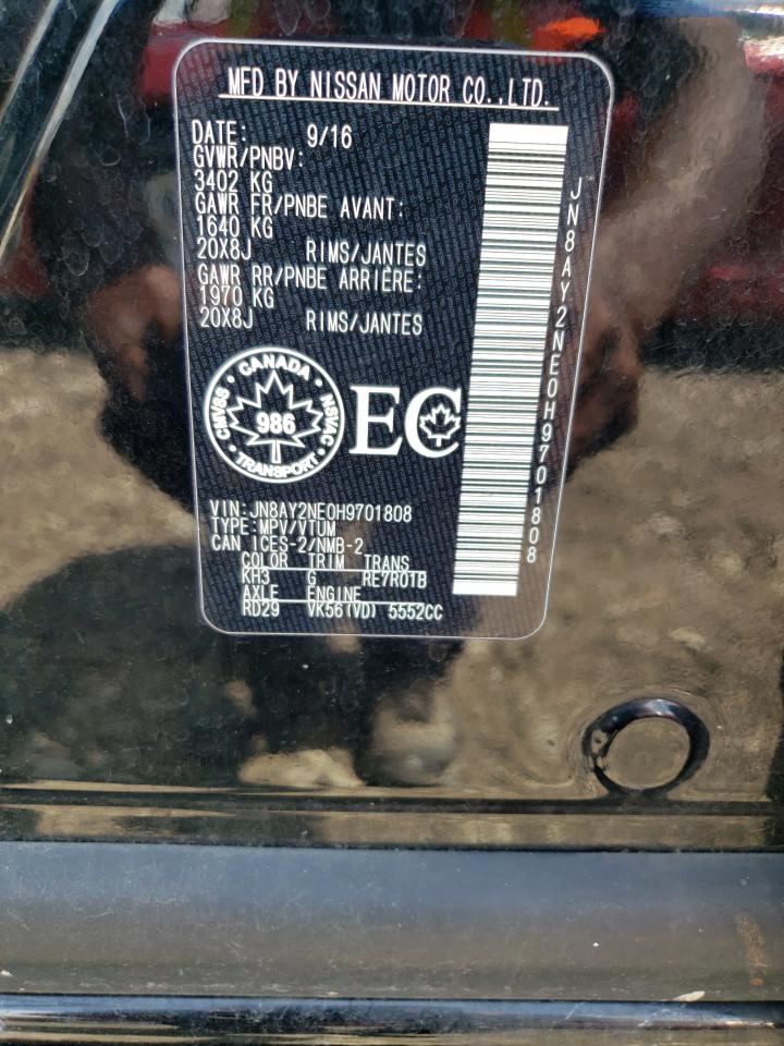 2017 Nissan Armada Platinum VIN: JN8AY2NE0H9701808 Lot: 66160465