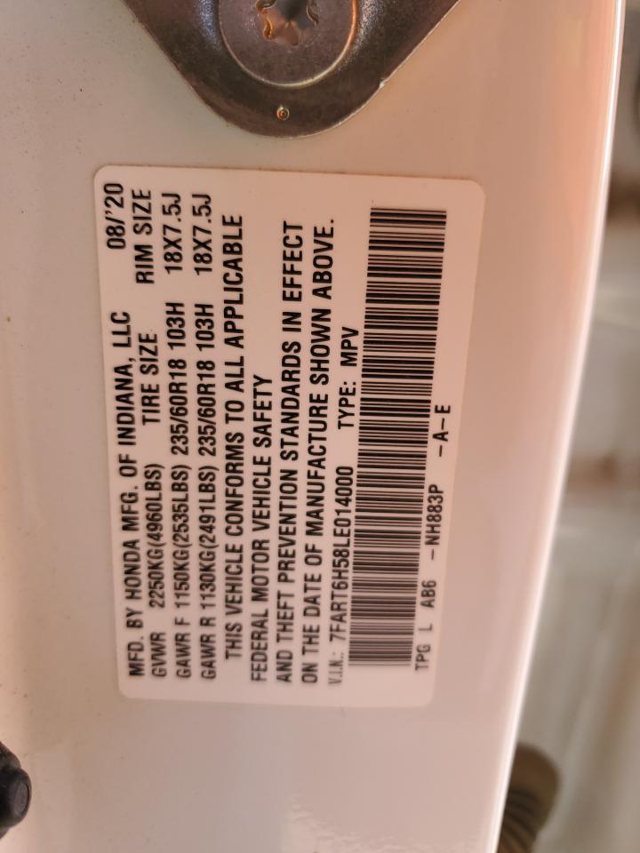 2020 Honda Cr-V Ex VIN: 7FART6H58LE014000 Lot: 64846805