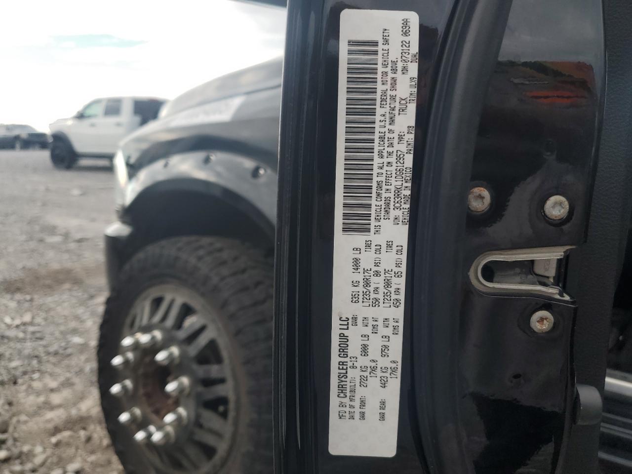 2013 Ram 3500 Longhorn VIN: 3C63RRKL1DG612957 Lot: 66884005