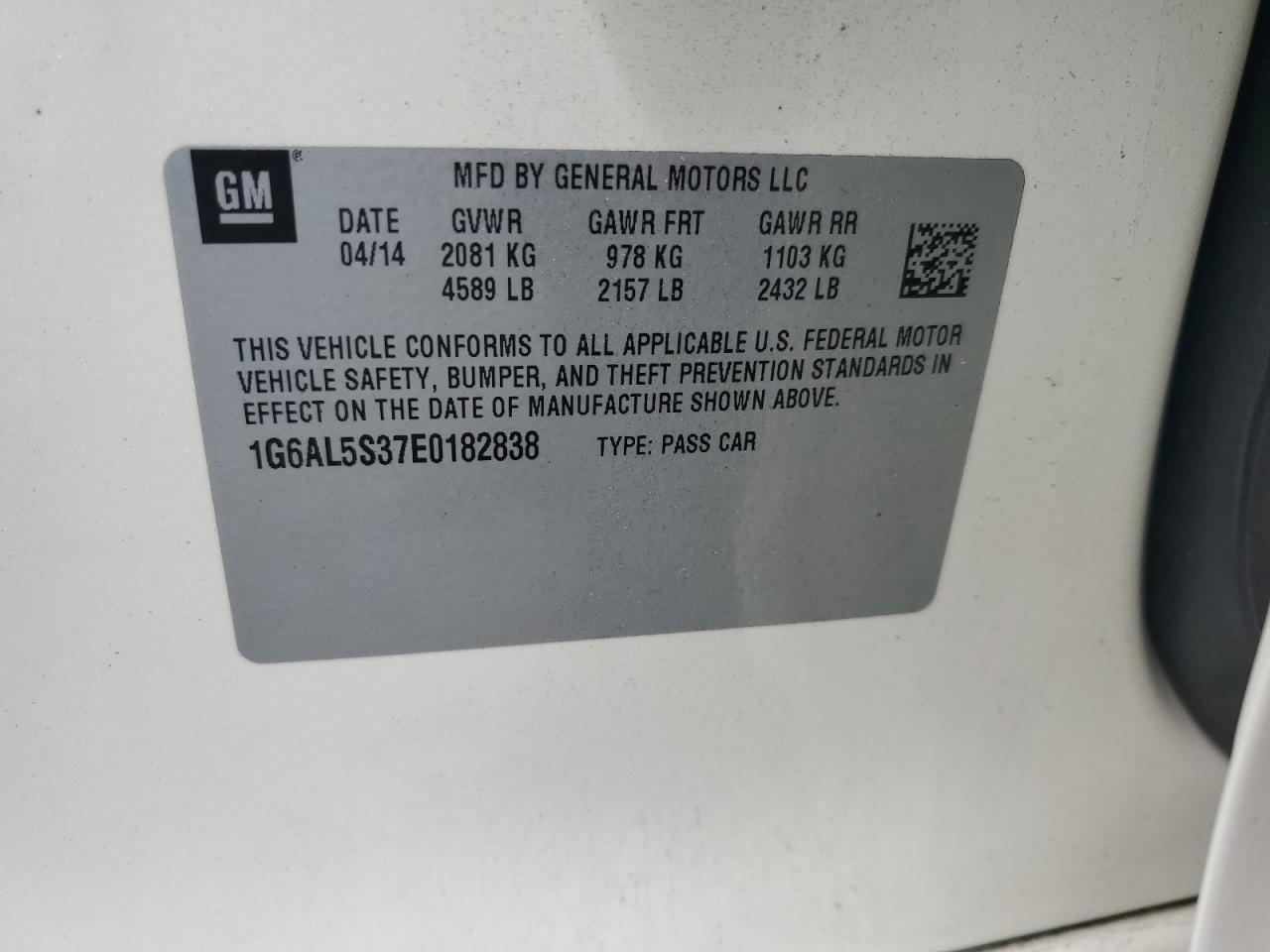 2014 Cadillac Ats Premium VIN: 1G6AL5S37E0182838 Lot: 64176975