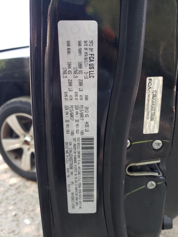 2016 Jeep Compass Latitude VIN: 1C4NJCEA5GD720306 Lot: 64468375