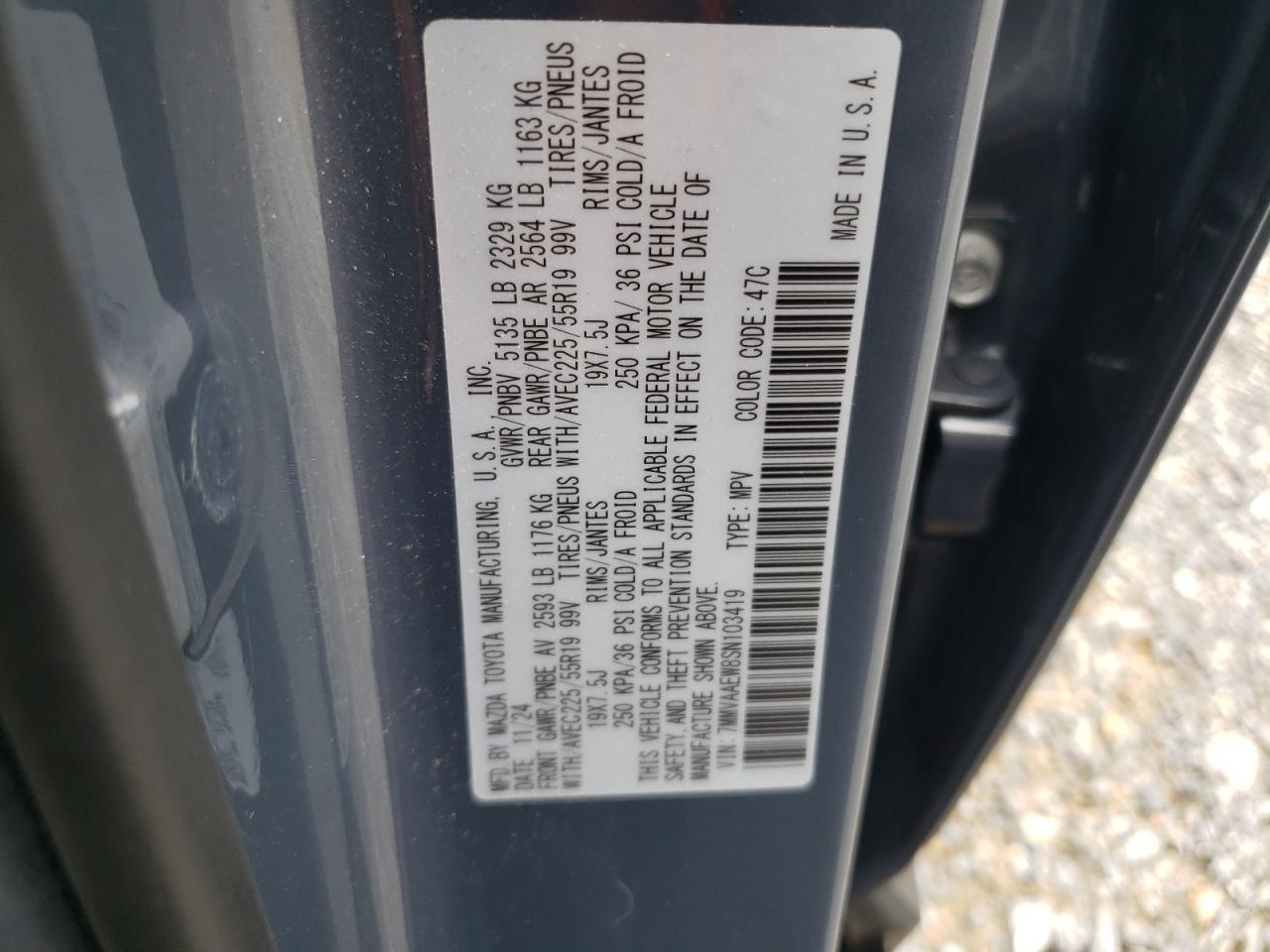 2025 Mazda Cx-50 Premium Plus VIN: 7MMVAAEW8SN103419 Lot: 64456465