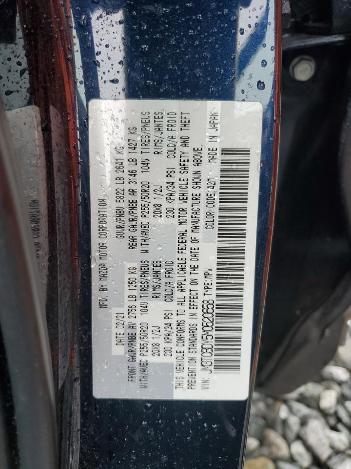 2021 Mazda Cx-9 Grand Touring VIN: JM3TCBDY5M0520658 Lot: 62885095