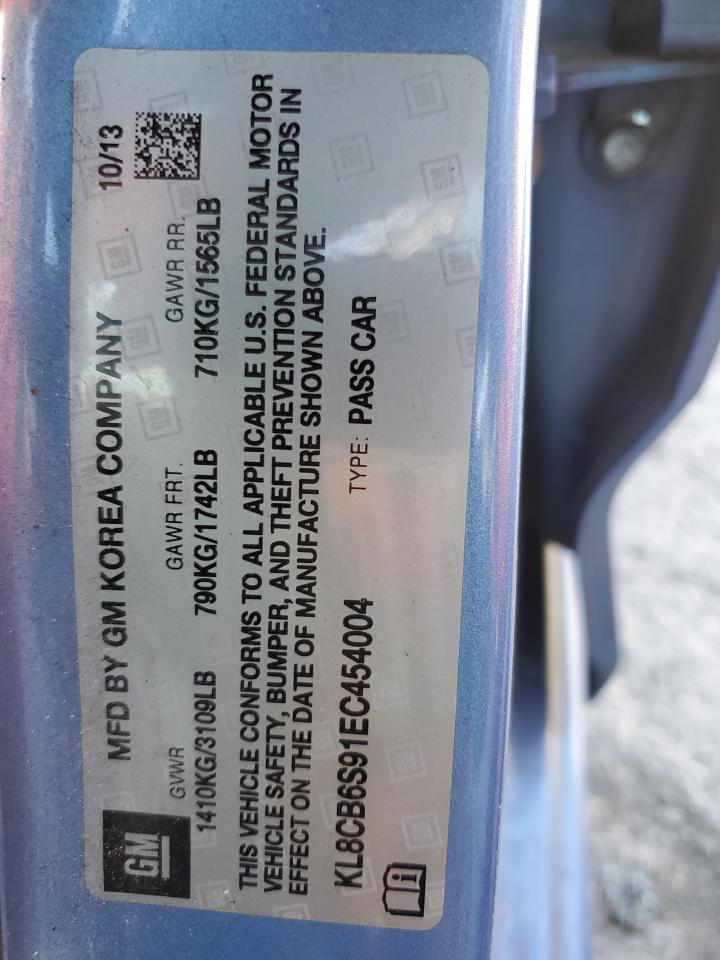 2014 Chevrolet Spark Ls VIN: KL8CB6S91EC454004 Lot: 63855745